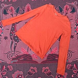 Time and Tru Coral Long-Sleeve Crewneck Top